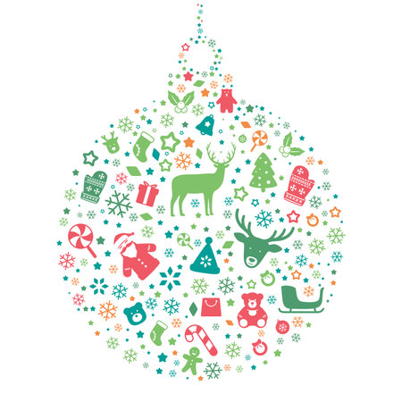 Christmas ball pattern, vector illustrationのイラスト素材