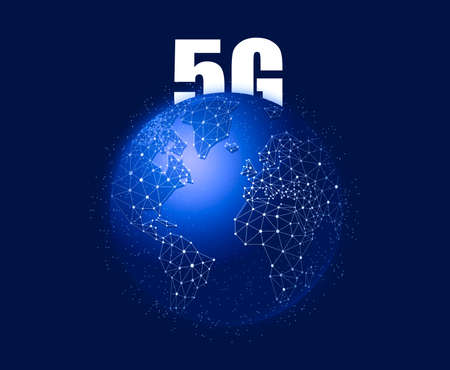 5g LTE mobile web, global WiFi connection telecommunication network, Internet of Things (IoT) technologyの写真素材