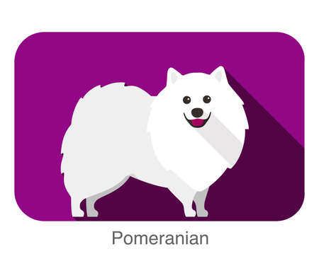 Breed dog standing on the ground, side, face forward, dog cartoon imageのイラスト素材