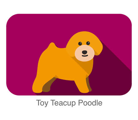 Breed dog standing on the ground, side, face forward, dog cartoon imageのイラスト素材