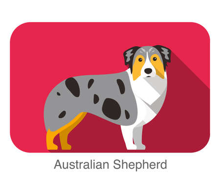Breed dog standing on the ground, side, face forward, dog cartoon imageのイラスト素材