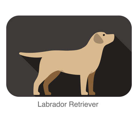 Labrador Retriever dog body flat icon design, vector illustrationのイラスト素材