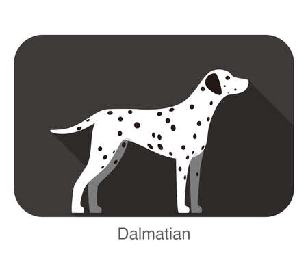 Dalmatian dog breed flat icon design, vector illustrationのイラスト素材