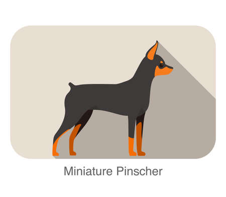 Miniature pinscher breed flat icon design, vector illustrationのイラスト素材