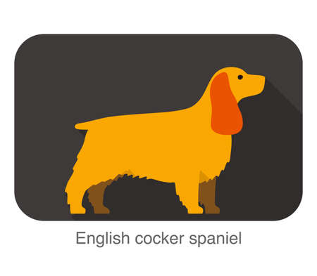 English Cocker Spaniel dog breed flat icon design, vector illustrationのイラスト素材