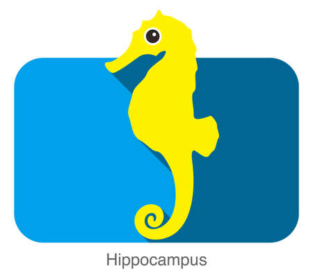 A hippocampus is swimming in the seaのイラスト素材
