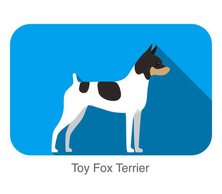 Toy fox terrier breed dog standing on the ground, side, dog cartoon image seriesのイラスト素材