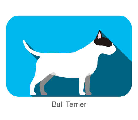Bull Terrier dog breed flat icon design, vector illustrationのイラスト素材