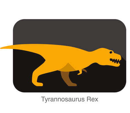 Tyrannosaurus Rex dinosaur open its mouth, roaring, flat vector, Simple illustrationのイラスト素材