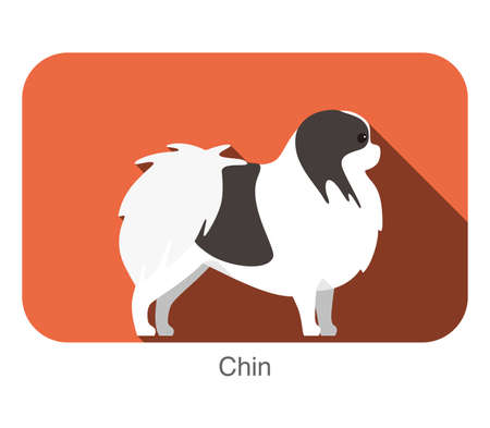 Breed dog standing on the ground, side, dog cartoon image seriesのイラスト素材