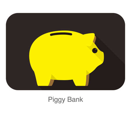 Piggy bank flat icon design, vectorのイラスト素材