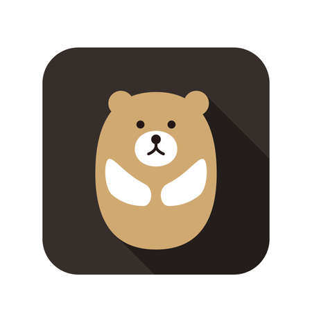 Cute bear face and body flat design, vectorのイラスト素材