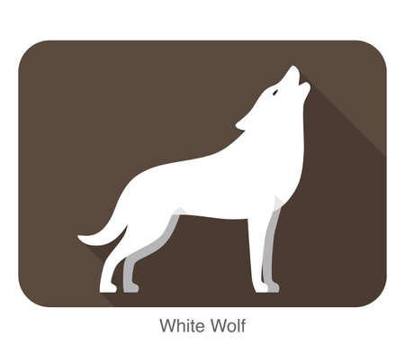 White wolf standing and roaringのイラスト素材