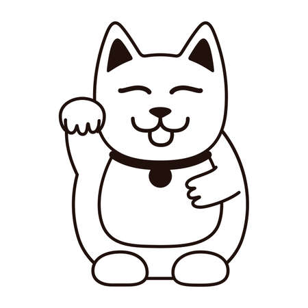 Fortune Cat, Lucy cat, vectorのイラスト素材