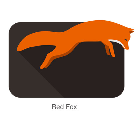 red fox jumping and huntingのイラスト素材