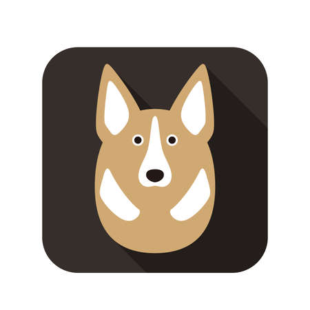 cute dog face and body flat design, vectorのイラスト素材