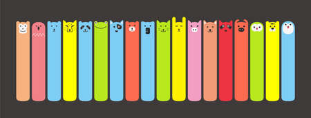 Animal face label icon design setのイラスト素材