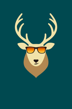 Cool deer wear a glasses, vectorのイラスト素材