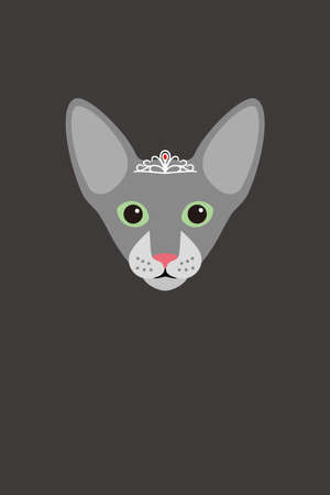 Elegant cat wear a crown, Fashion portrait of catのイラスト素材