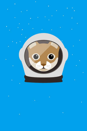 A cat wear spacesuit in the space, Fashion portrait of catのイラスト素材