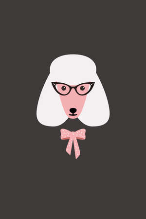 Elegant dog wear a bow tie, Fashion portrait of dogのイラスト素材