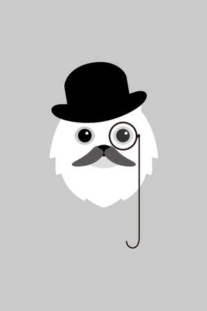 gentlemen cat wear a glasses and formal hat, fashion portrait of catのイラスト素材