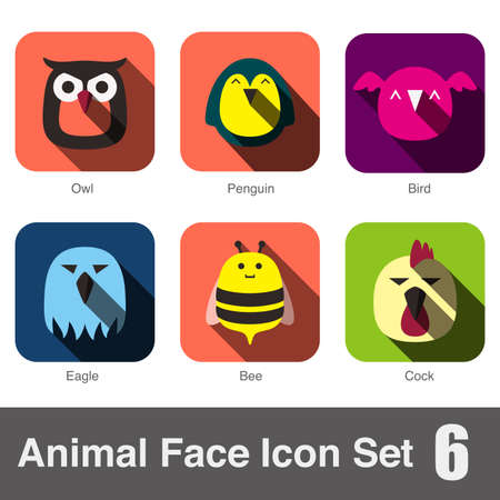 Animal face flat icon, Vectorのイラスト素材