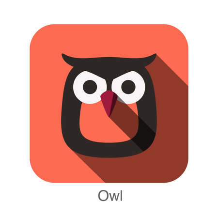 Owl bird flat icon seriesのイラスト素材