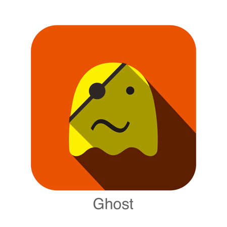 Ghost face flat icon design. Animal icons series.のイラスト素材