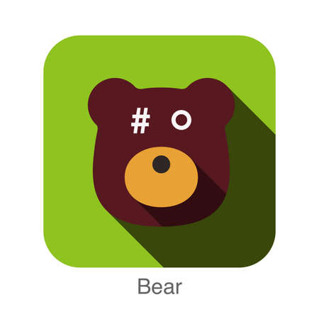 bear flat icon design. Animal icons series.のイラスト素材