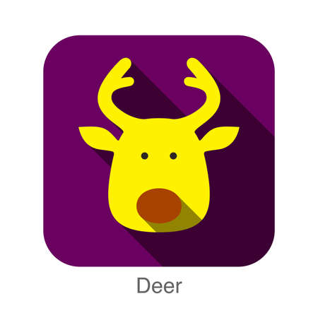 Deer bear face flat icon design. Animal icons series.のイラスト素材