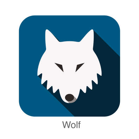 Wolf animal face flat design, vectorのイラスト素材