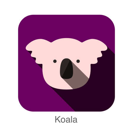 Koala face flat icon, animal seriesのイラスト素材