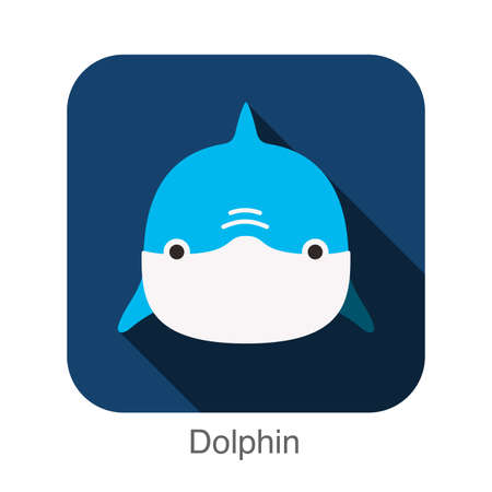 Dolphin animal face flat designのイラスト素材