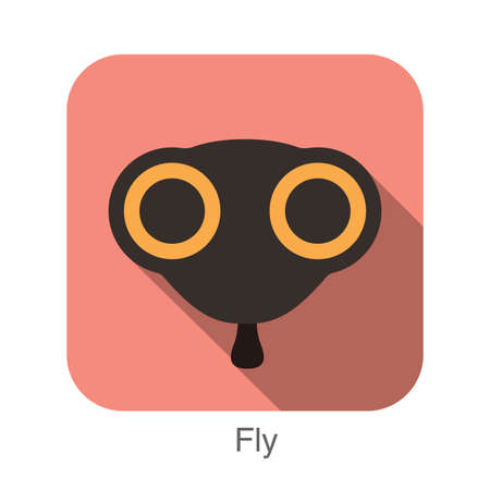 Fly animal face flat designのイラスト素材