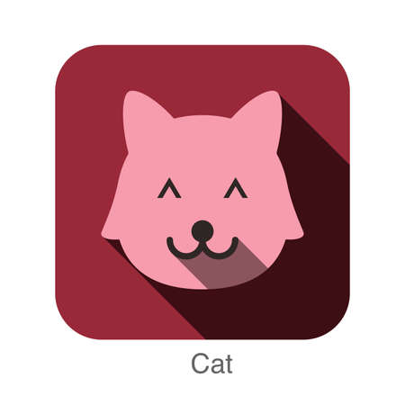 Cat animal face flat iconのイラスト素材