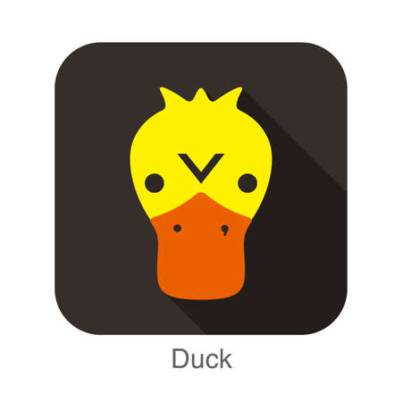 Duck animal face flat designのイラスト素材