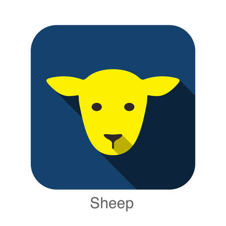 sheep face flat iconのイラスト素材