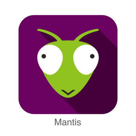 Mantis animal face flat designのイラスト素材