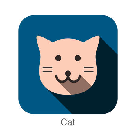 cat face flat icon design. Animal icons series.のイラスト素材