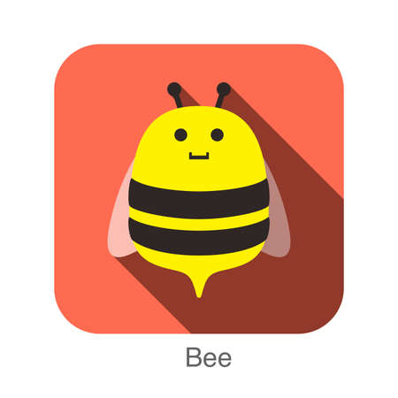 Bee animal face flat designのイラスト素材