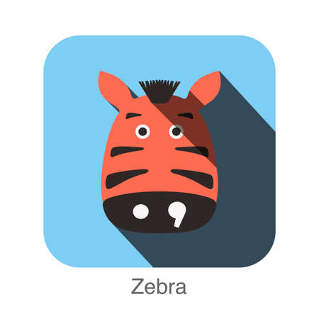 Zebra animal face flat designのイラスト素材