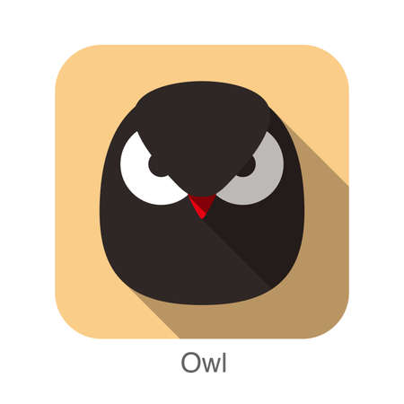 owl bird flat icon seriesのイラスト素材