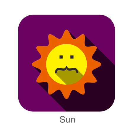 sun face flat icon design. icons series.のイラスト素材