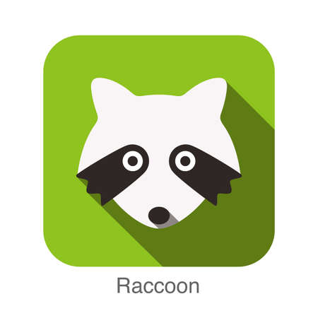 Raccoon animal face flat designのイラスト素材