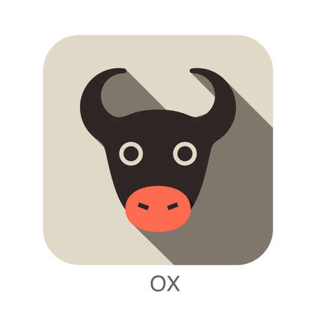 OX animal face iconのイラスト素材