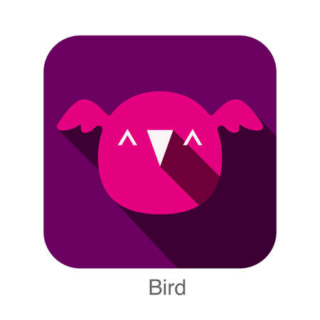 Bird face flat icon design. Animal icons series.のイラスト素材
