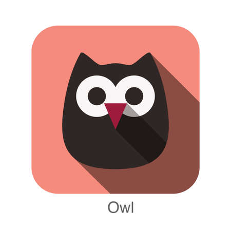Owl bird flat icon seriesのイラスト素材