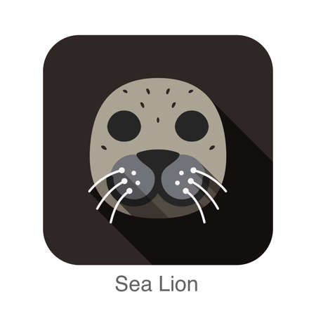 Sea lion animal face flat designのイラスト素材