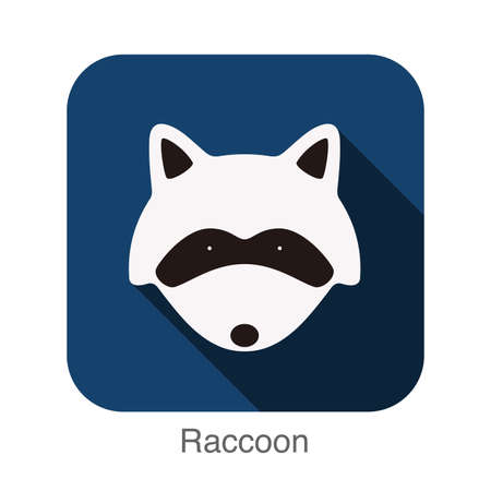 Raccoon animal face flat designのイラスト素材